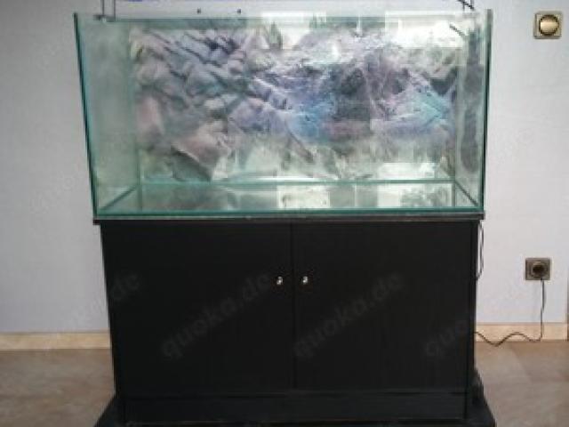 Aquarium 200 Liter mit Unterschrank und Beleuchtung gebraucht abzugeben. - 1